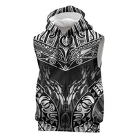 Custom New Zealand Fishing Sleeveless Hoodie Aotearoa Maori Koru LT05 Black - Polynesian Pride