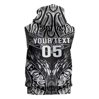 Custom New Zealand Fishing Sleeveless Hoodie Aotearoa Maori Koru LT05 - Polynesian Pride