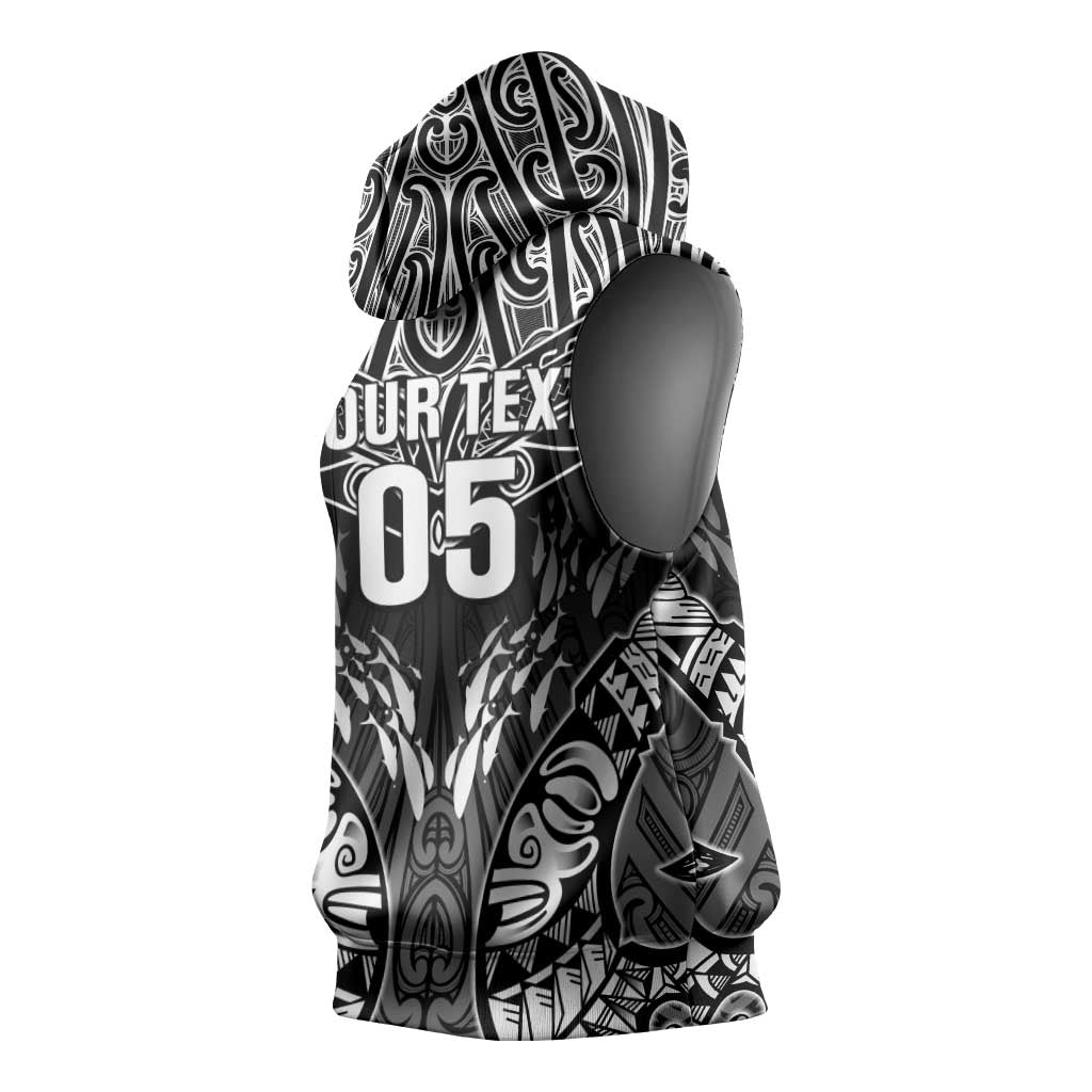 Custom New Zealand Fishing Sleeveless Hoodie Aotearoa Maori Koru LT05 - Polynesian Pride