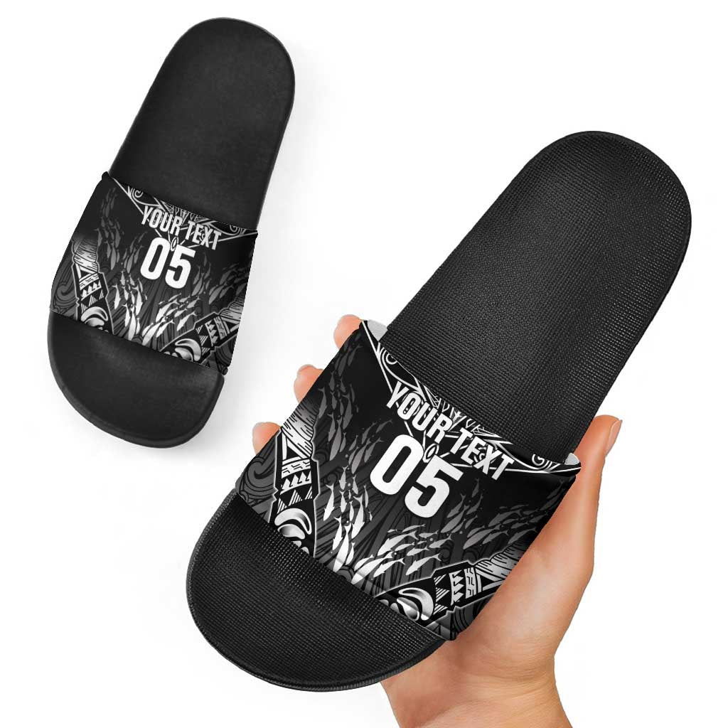 Custom New Zealand Fishing Slide Sandals Aotearoa Maori Koru - Polynesian Pride