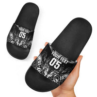 Custom New Zealand Fishing Slide Sandals Aotearoa Maori Koru - Polynesian Pride