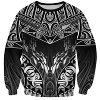 Custom New Zealand Fishing Sweatshirt Aotearoa Maori Koru LT05 Unisex Black - Polynesian Pride