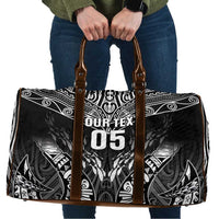 Custom New Zealand Fishing Travel Bag Aotearoa Maori Koru LT05 Black - Polynesian Pride