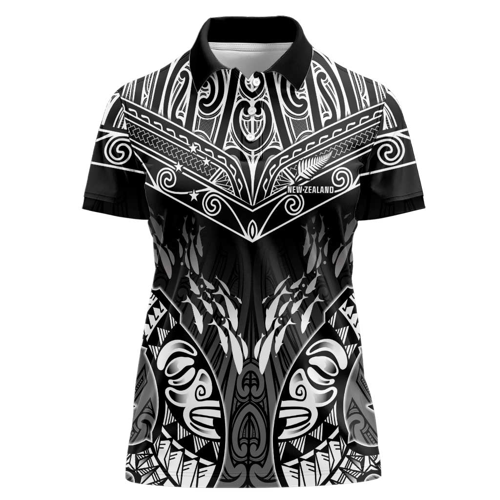 Custom New Zealand Fishing Women Polo Shirt Aotearoa Maori Koru - Polynesian Pride