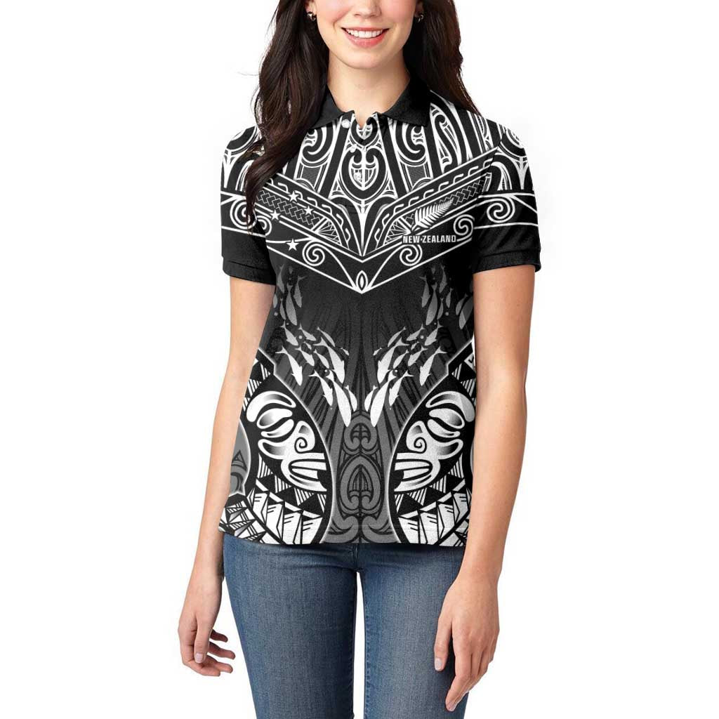 Custom New Zealand Fishing Women Polo Shirt Aotearoa Maori Koru - Polynesian Pride
