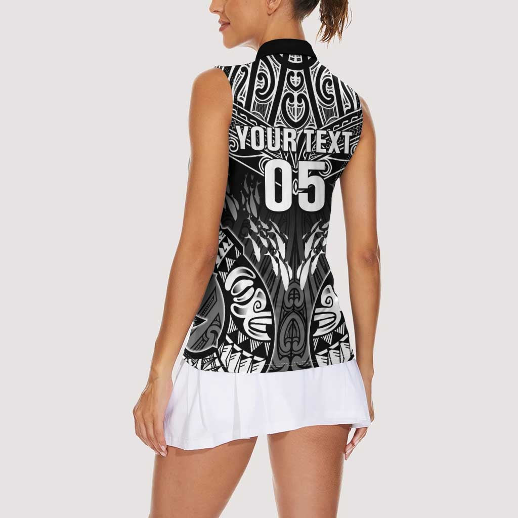 Custom New Zealand Fishing Women Sleeveless Polo Shirt Aotearoa Maori Koru - Polynesian Pride