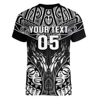 Custom New Zealand Fishing Women V-Neck T-Shirt Aotearoa Maori Koru - Polynesian Pride