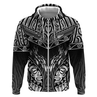 Custom New Zealand Fishing Zip Hoodie Aotearoa Maori Koru - Polynesian Pride
