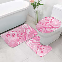 Memorial Pink Breast Cancer Awareness Bathroom Set Plumeria Floral Tribal Pattern LT05 - Polynesian Pride