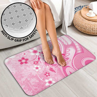 Memorial Pink Breast Cancer Awareness Bathroom Set Plumeria Floral Tribal Pattern LT05 - Polynesian Pride