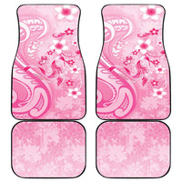 Personalised Memorial Pink Breast Cancer Awareness Car Mats Plumeria Floral Tribal Pattern LT05 - Polynesian Pride