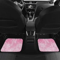 Personalised Memorial Pink Breast Cancer Awareness Car Mats Plumeria Floral Tribal Pattern LT05 Set 2pcs - Back Pink - Polynesian Pride