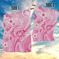 Memorial Pink Breast Cancer Awareness Garden Flag Plumeria Floral Tribal Pattern LT05 - Polynesian Pride