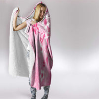 Memorial Pink Breast Cancer Awareness Hooded Blanket Plumeria Floral Tribal Pattern - Polynesian Pride