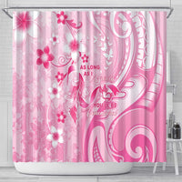 Memorial Pink Breast Cancer Awareness Shower Curtain Plumeria Floral Tribal Pattern LT05 - Polynesian Pride