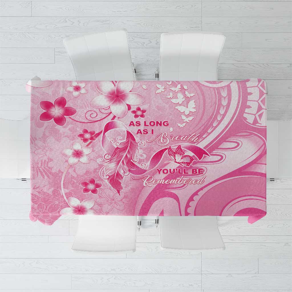 Memorial Pink Breast Cancer Awareness Tablecloth Plumeria Floral Tribal Pattern LT05 Pink - Polynesian Pride