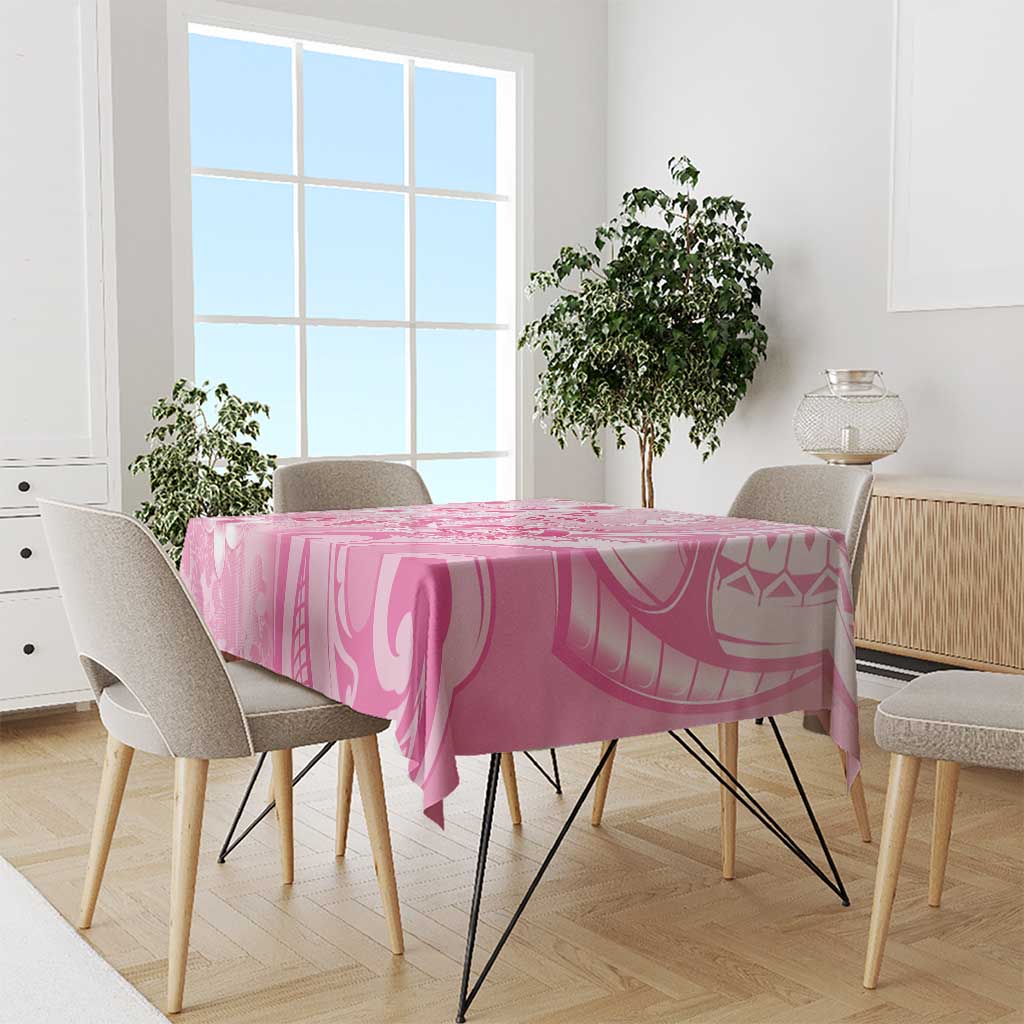 Memorial Pink Breast Cancer Awareness Tablecloth Plumeria Floral Tribal Pattern LT05 - Polynesian Pride