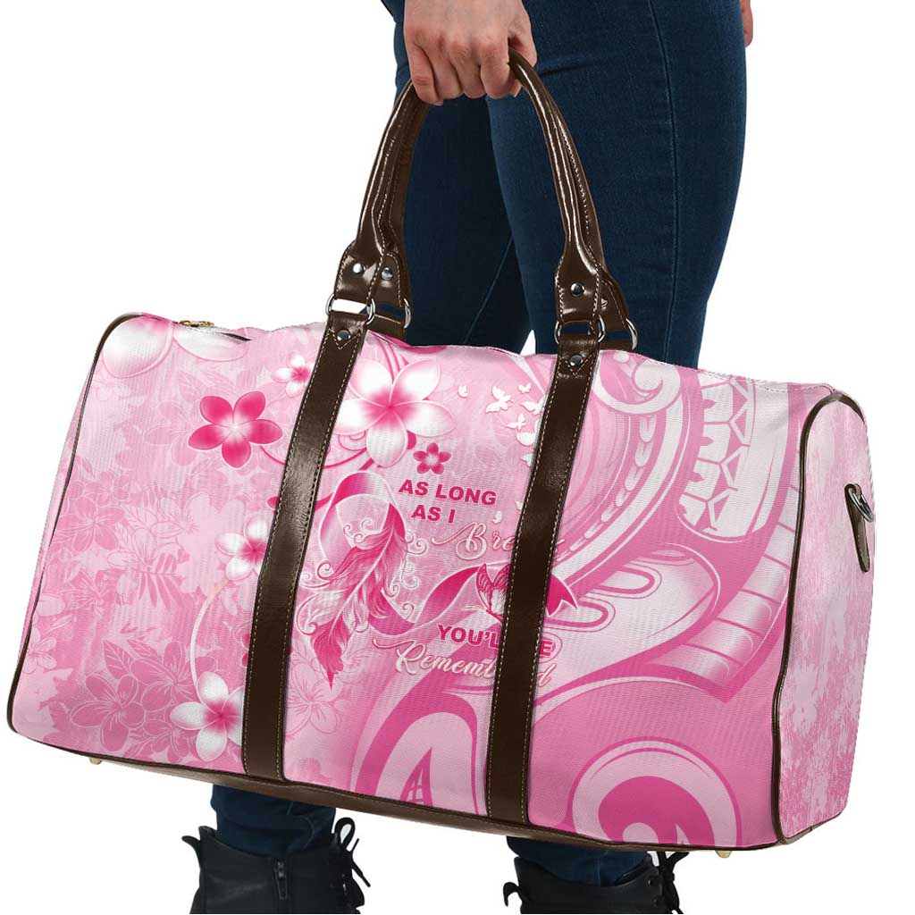 Memorial Pink Breast Cancer Awareness Travel Bag Plumeria Floral Tribal Pattern LT05 - Polynesian Pride