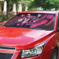 Memorial Breast Cancer Awareness Auto Sun Shade Plumeria Floral Tribal Pattern LT05 - Polynesian Pride
