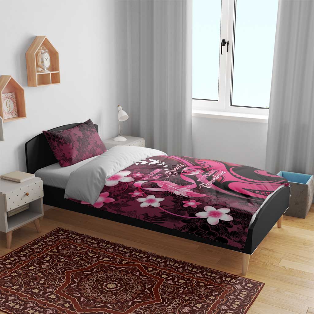 Memorial Breast Cancer Awareness Bedding Set Plumeria Floral Tribal Pattern LT05 - Polynesian Pride