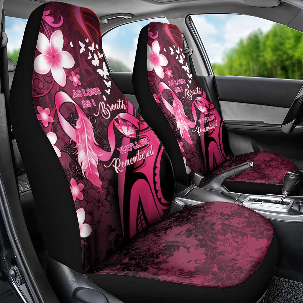Memorial Breast Cancer Awareness Car Seat Cover Plumeria Floral Tribal Pattern LT05 - Polynesian Pride