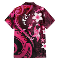 Personalised Memorial Breast Cancer Awareness Family Matching Mermaid Dress and Hawaiian Shirt Plumeria Floral Tribal Pattern - Polynesian Pride