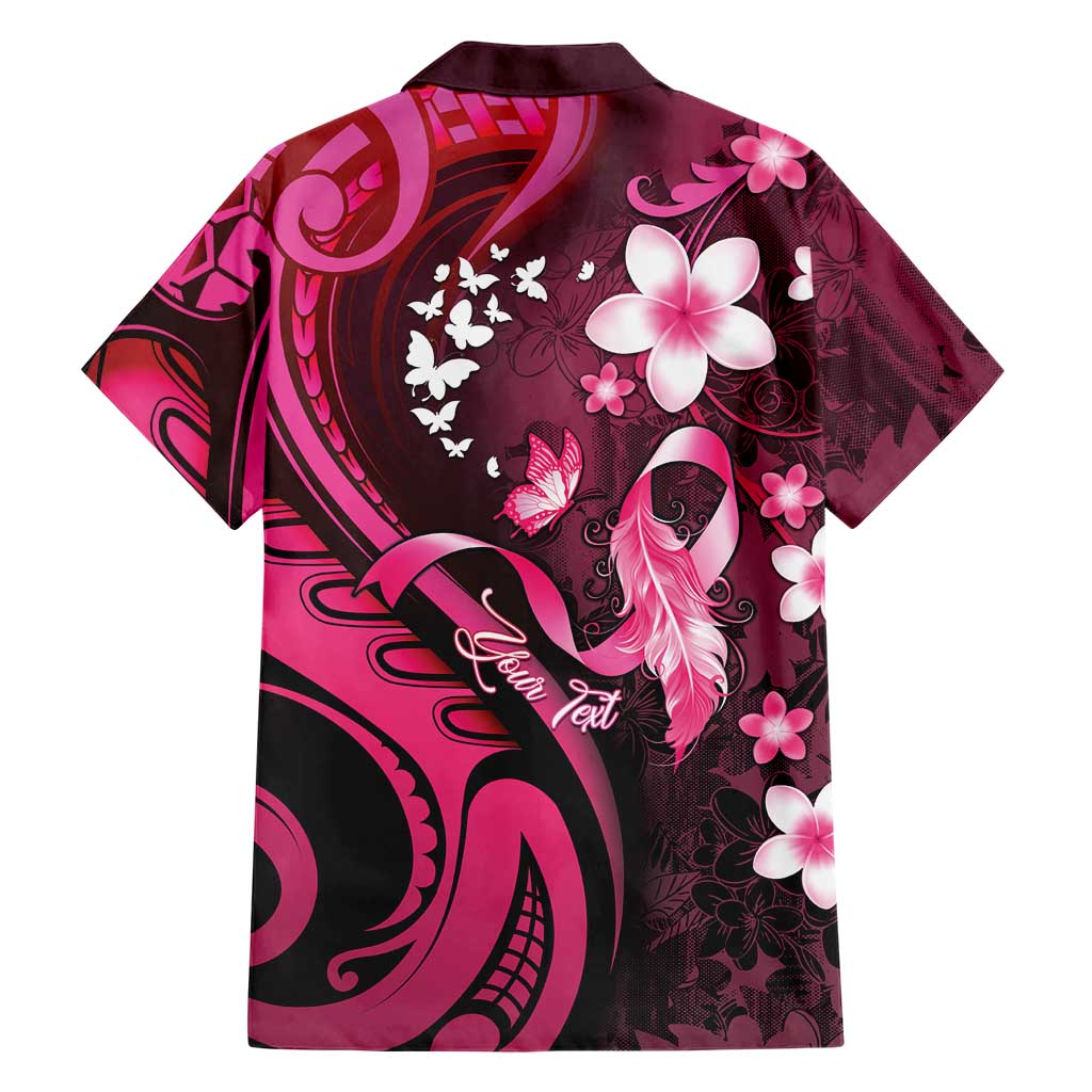 Personalised Memorial Breast Cancer Awareness Family Matching Off Shoulder Maxi Dress and Hawaiian Shirt Plumeria Floral Tribal Pattern LT05 - Polynesian Pride