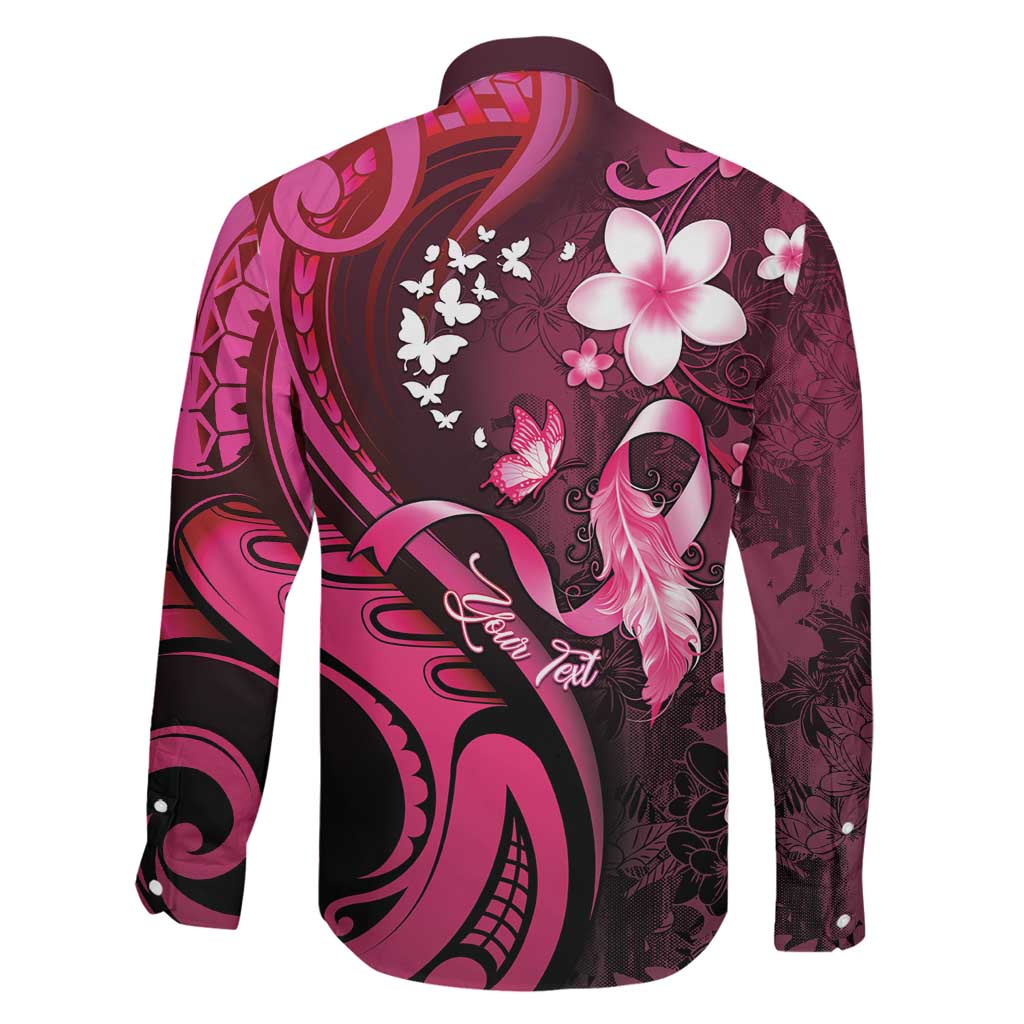 Personalised Memorial Breast Cancer Awareness Family Matching Off Shoulder Maxi Dress and Hawaiian Shirt Plumeria Floral Tribal Pattern LT05 - Polynesian Pride