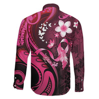 Personalised Memorial Breast Cancer Awareness Family Matching Summer Maxi Dress and Hawaiian Shirt Plumeria Floral Tribal Pattern LT05 - Polynesian Pride