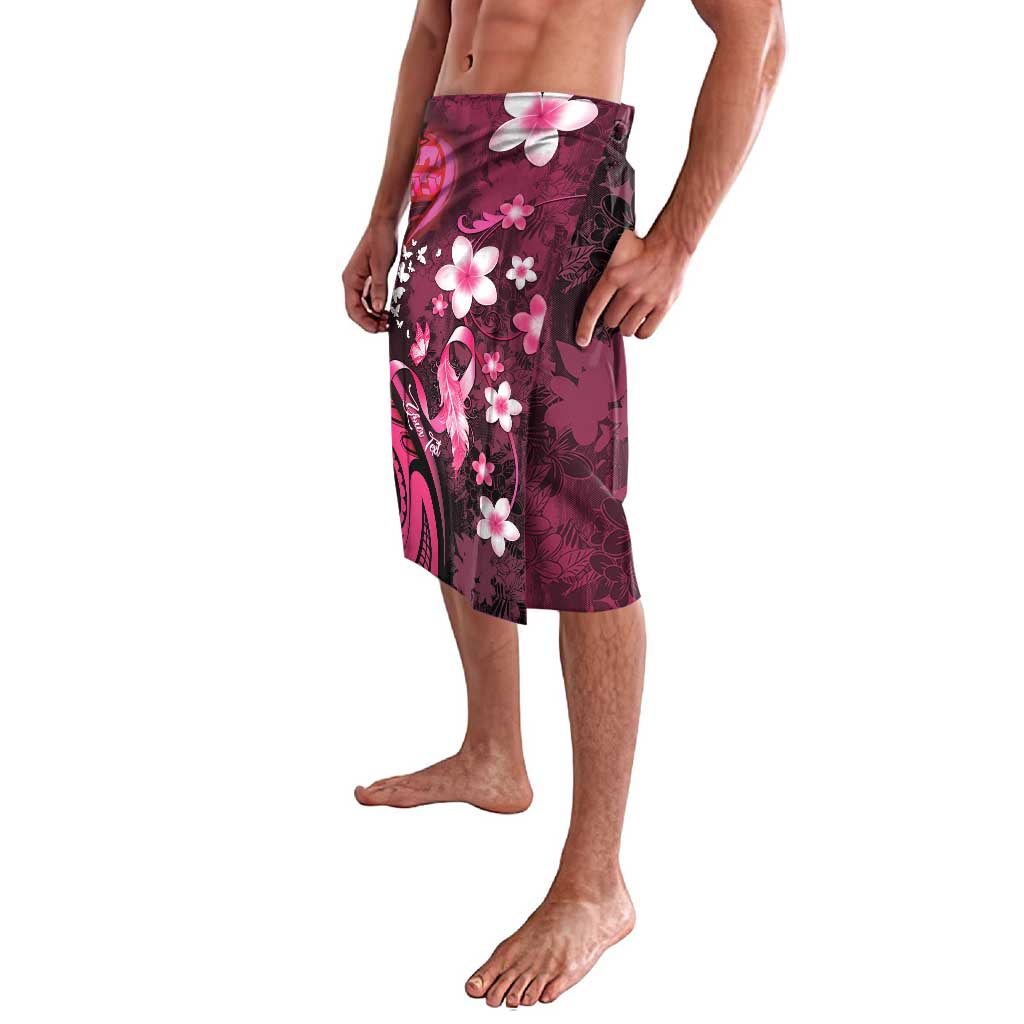 Personalised Memorial Breast Cancer Awareness Lavalava Plumeria Floral Tribal Pattern - Polynesian Pride