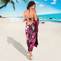 Memorial Breast Cancer Awareness Sarong Plumeria Floral Tribal Pattern LT05 - Polynesian Pride