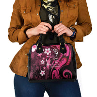 Memorial Breast Cancer Awareness Shoulder Handbag Plumeria Floral Tribal Pattern LT05 - Polynesian Pride