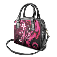 Memorial Breast Cancer Awareness Shoulder Handbag Plumeria Floral Tribal Pattern LT05 - Polynesian Pride