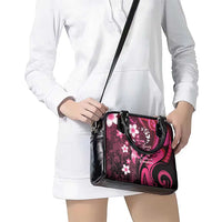 Memorial Breast Cancer Awareness Shoulder Handbag Plumeria Floral Tribal Pattern LT05 - Polynesian Pride