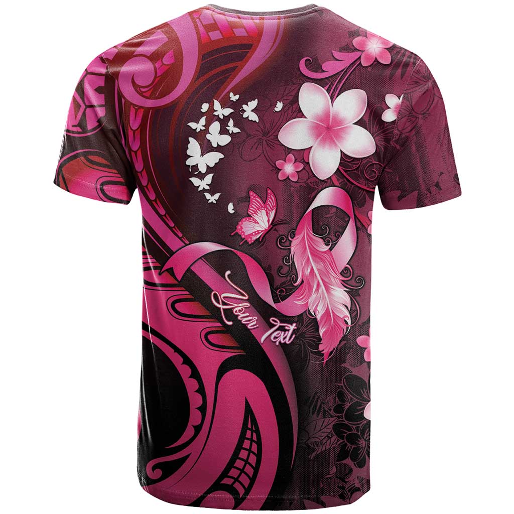 Personalised Memorial Breast Cancer Awareness T Shirt Plumeria Floral Tribal Pattern LT05 - Polynesian Pride