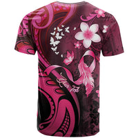 Personalised Memorial Breast Cancer Awareness T Shirt Plumeria Floral Tribal Pattern LT05 - Polynesian Pride