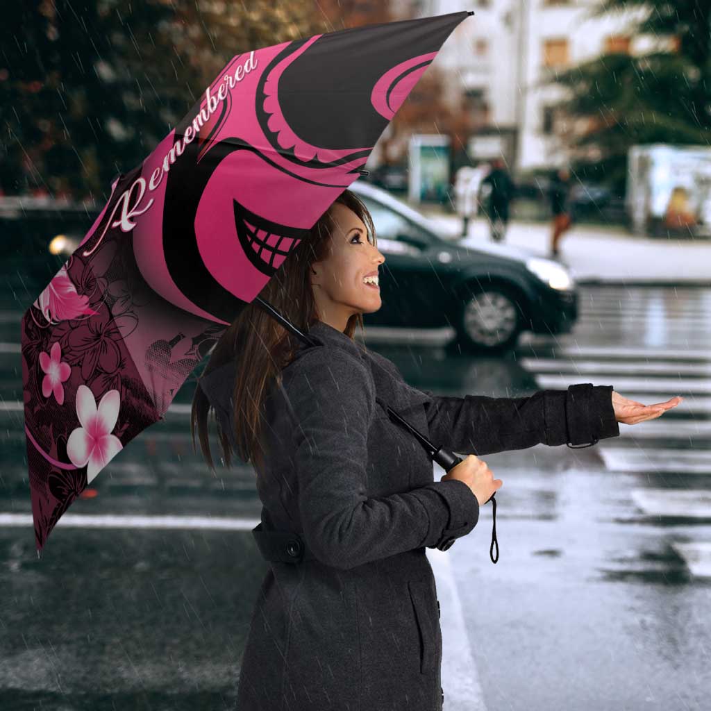 Memorial Breast Cancer Awareness Umbrella Plumeria Floral Tribal Pattern LT05 - Polynesian Pride
