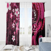 Memorial Breast Cancer Awareness Window Curtain Plumeria Floral Tribal Pattern LT05 - Polynesian Pride