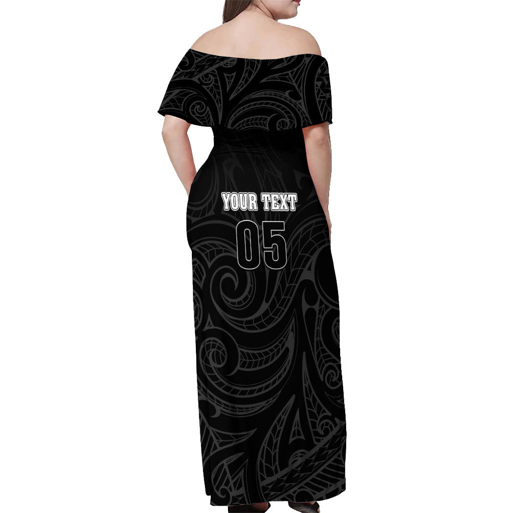 Custom New Zealand Marathon Off Shoulder Maxi Dress Maori Style LT05 - Polynesian Pride