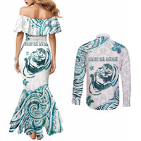 New Zealand Aotearoa Hari Ra Mama Couples Matching Mermaid Dress and Long Sleeve Button Shirt A Mother's Love Is Like No Otter