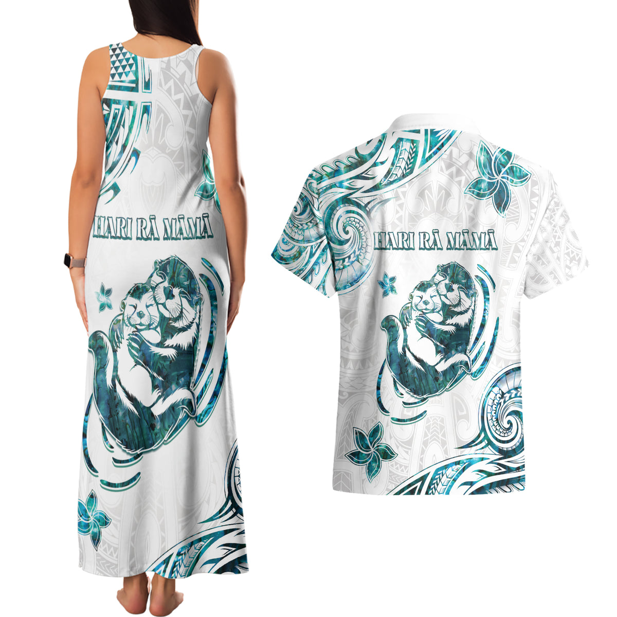 New Zealand Aotearoa Hari Ra Mama Couples Matching Tank Maxi Dress and Hawaiian Shirt A Mother's Love Is Like No Otter