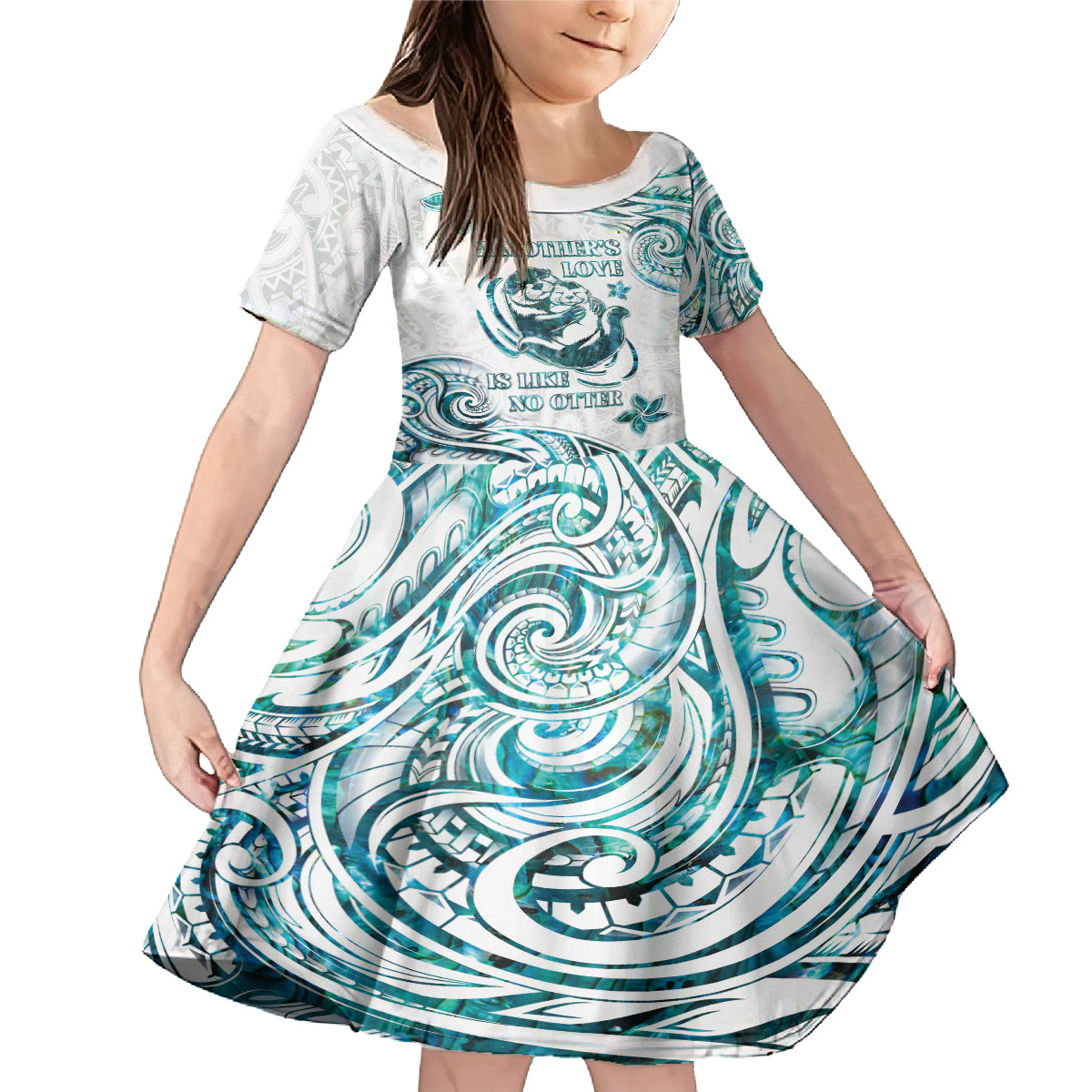 New Zealand Aotearoa Hari Ra Mama Family Matching Mermaid Dress and Hawaiian Shirt A Mother's Love Is Like No Otter