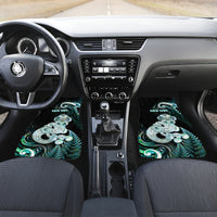 Personalised New Zealand Maori Taniwha Car Mats Silver Fern Paua Shell Version