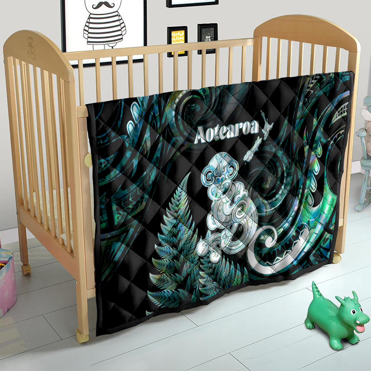 New Zealand Maori Taniwha Quilt Silver Fern Paua Shell Version LT05 - Polynesian Pride