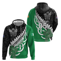 New Zealand And Ireland Rugby Custom Hoodie Silver Fern With Celtic Cross