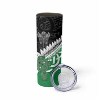New Zealand And Ireland Rugby Custom Skinny Tumbler Silver Fern With Celtic Cross