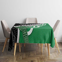 New Zealand And Ireland Rugby Tablecloth Silver Fern With Celtic Cross