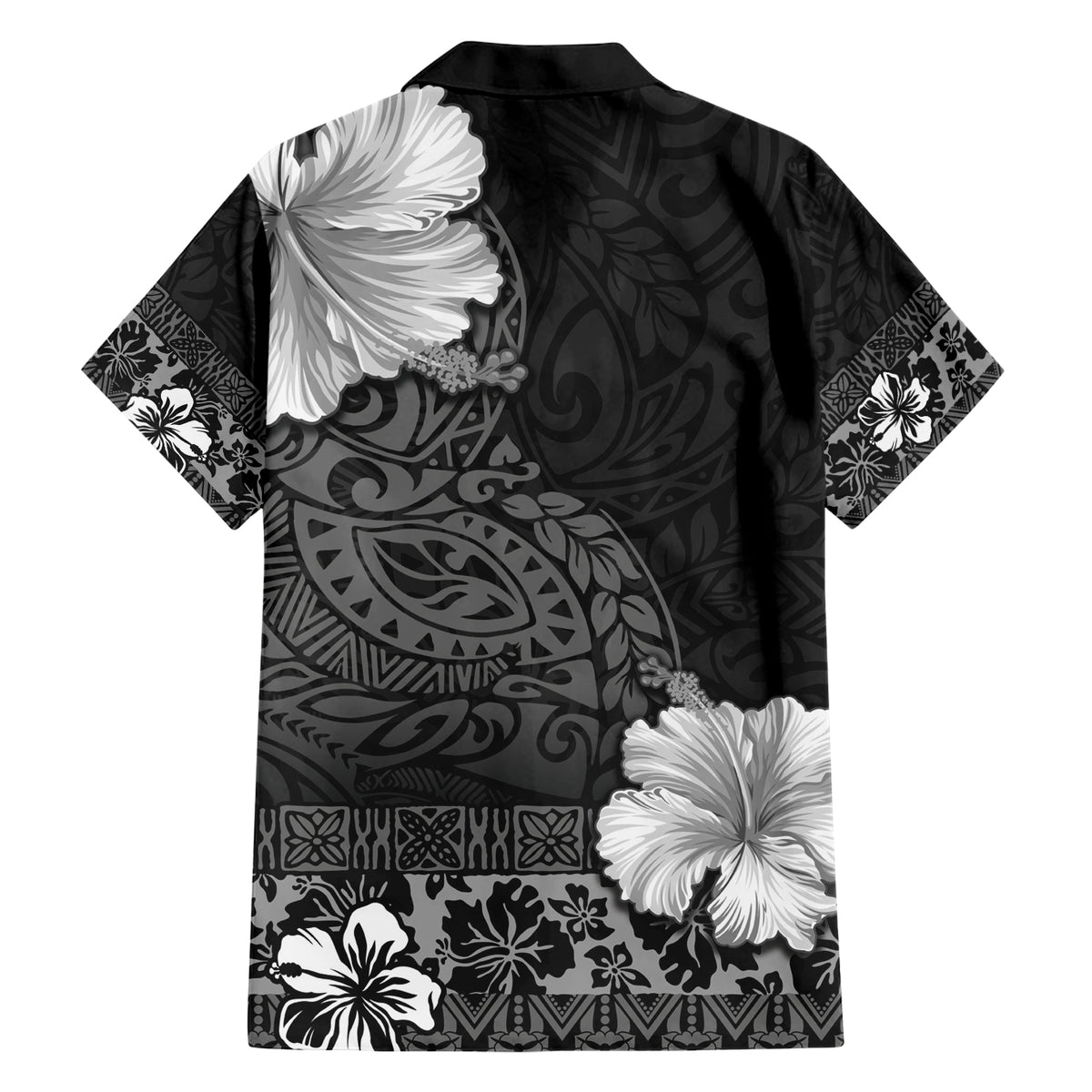 Hawaii Hibiscus With Black Polynesian Pattern Hawaiian Shirt