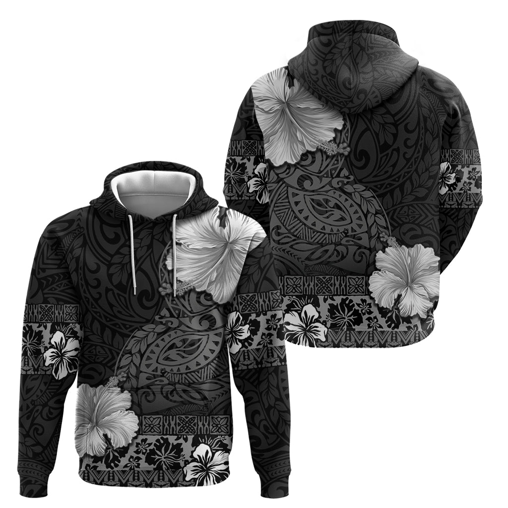 Hawaii Hibiscus With Black Polynesian Pattern Hoodie