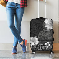 Hawaii Hibiscus With Black Polynesian Pattern Luggage Cover